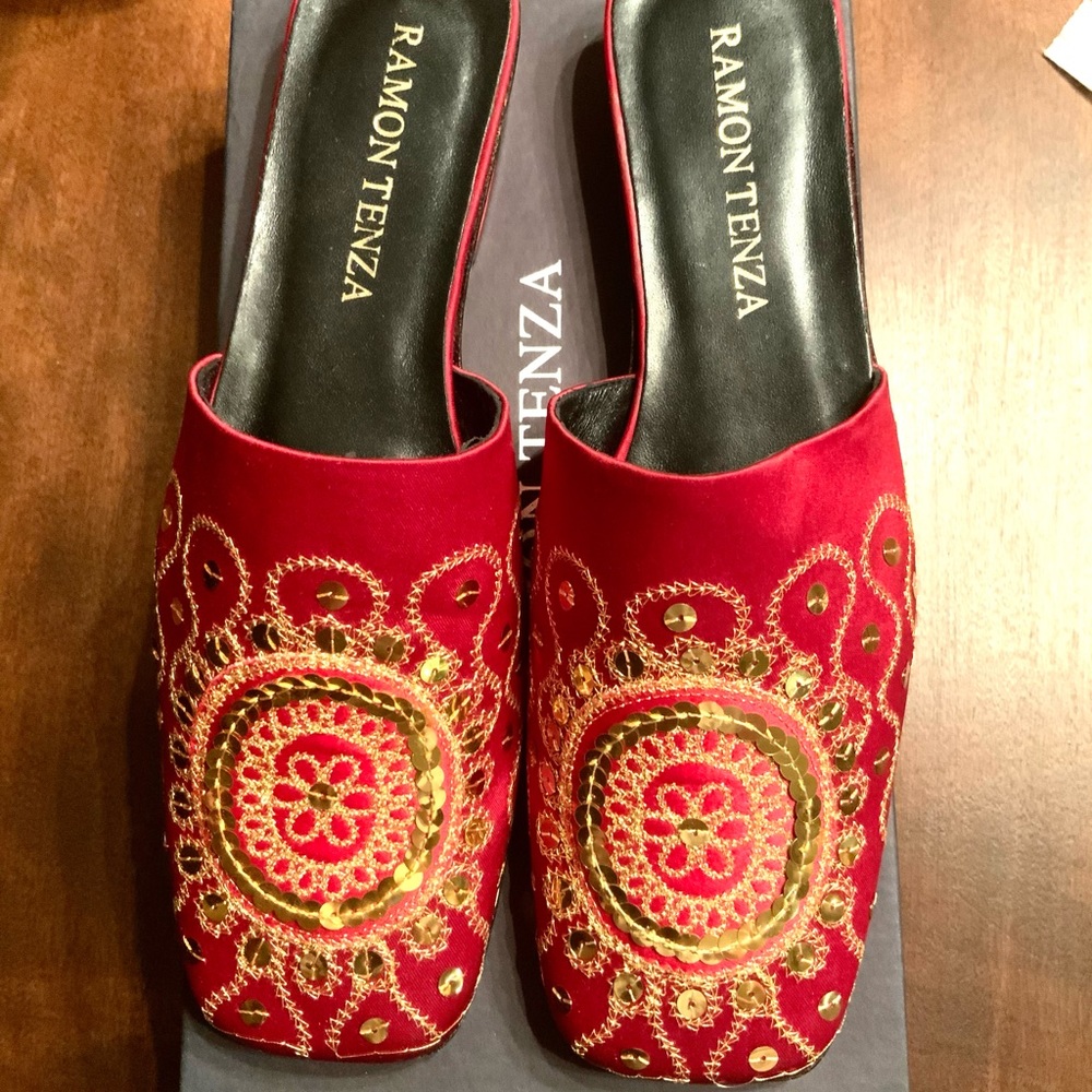 Ramon Tenza Lucy Red Combo Mules 9